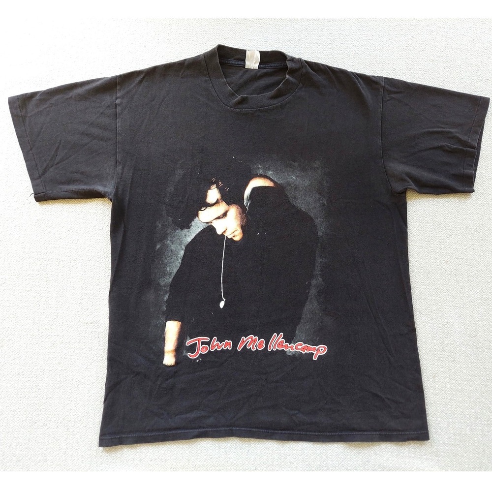 Vintage T-Shirt Men Large Black John Mellencamp 1992 Tour Pine Knob Detroit Tee